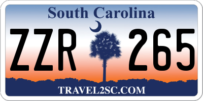 SC license plate ZZR265