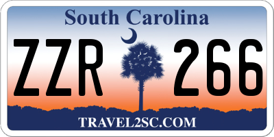 SC license plate ZZR266
