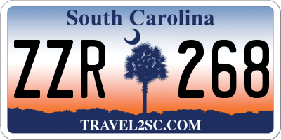 SC license plate ZZR268