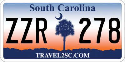 SC license plate ZZR278