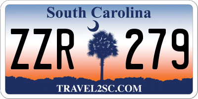 SC license plate ZZR279