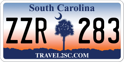 SC license plate ZZR283