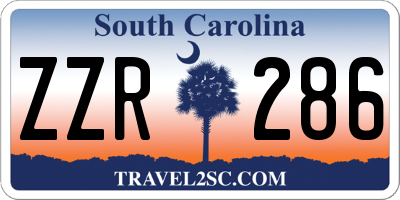 SC license plate ZZR286