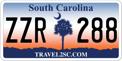 SC license plate ZZR288