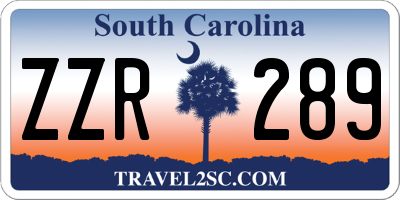 SC license plate ZZR289