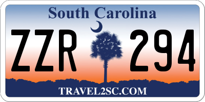 SC license plate ZZR294