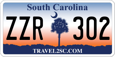 SC license plate ZZR302
