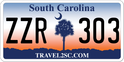SC license plate ZZR303