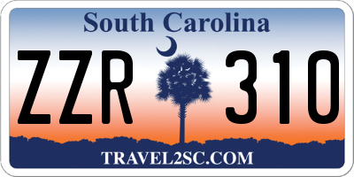 SC license plate ZZR310
