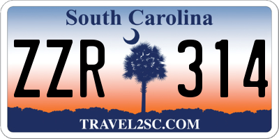 SC license plate ZZR314