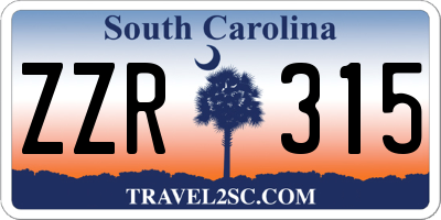 SC license plate ZZR315