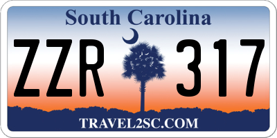SC license plate ZZR317