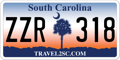 SC license plate ZZR318