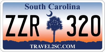 SC license plate ZZR320