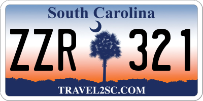 SC license plate ZZR321