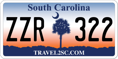 SC license plate ZZR322