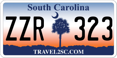 SC license plate ZZR323