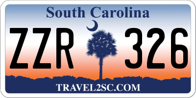 SC license plate ZZR326