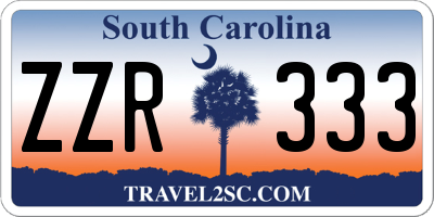 SC license plate ZZR333