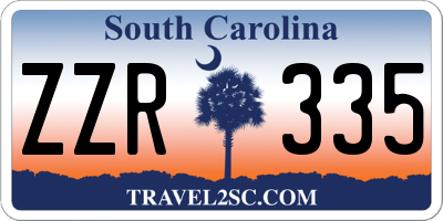 SC license plate ZZR335
