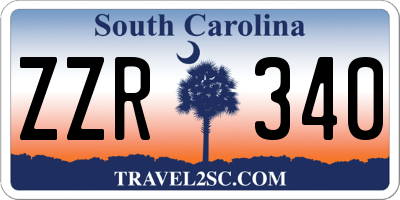 SC license plate ZZR340