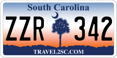 SC license plate ZZR342