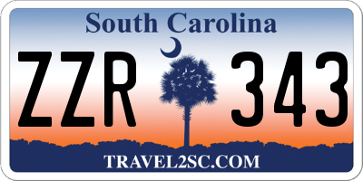 SC license plate ZZR343