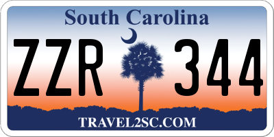 SC license plate ZZR344