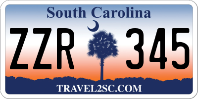 SC license plate ZZR345