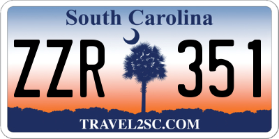 SC license plate ZZR351