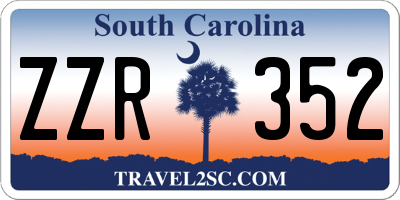 SC license plate ZZR352