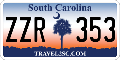 SC license plate ZZR353