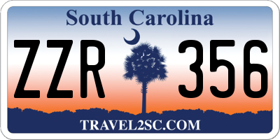 SC license plate ZZR356
