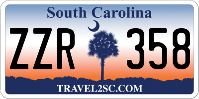 SC license plate ZZR358