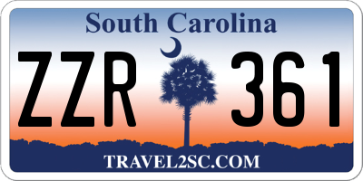 SC license plate ZZR361