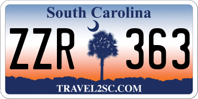 SC license plate ZZR363