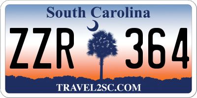 SC license plate ZZR364