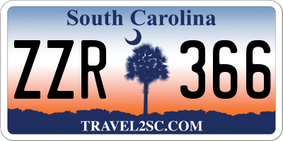 SC license plate ZZR366