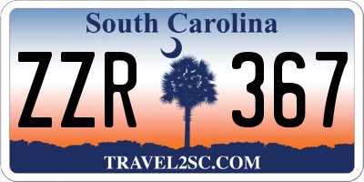 SC license plate ZZR367