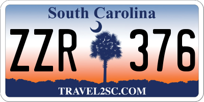 SC license plate ZZR376