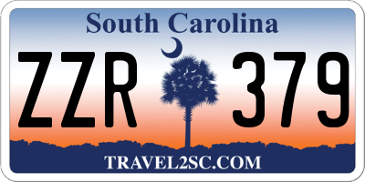 SC license plate ZZR379