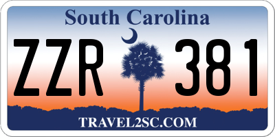 SC license plate ZZR381