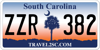 SC license plate ZZR382