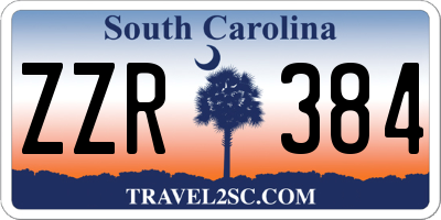 SC license plate ZZR384