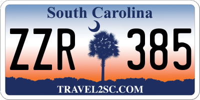 SC license plate ZZR385