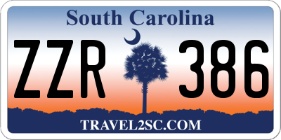 SC license plate ZZR386
