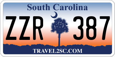 SC license plate ZZR387