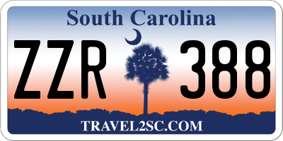 SC license plate ZZR388