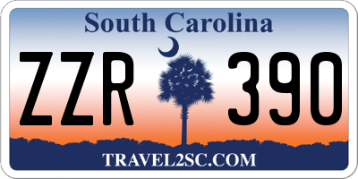 SC license plate ZZR390