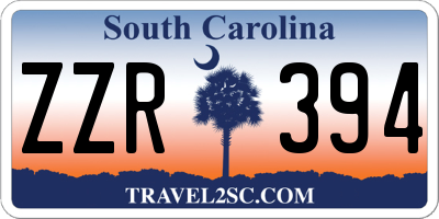 SC license plate ZZR394